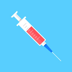 Wall Mural - Syringe icon. Flat design. Vector illustration