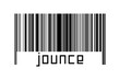 Barcode on white background with inscription jounce below