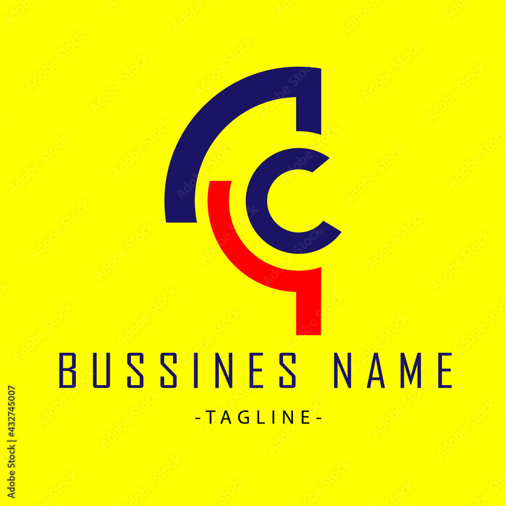 Abstract Initial Letter C an O Linked Logo. Blue Gradient Circular ...