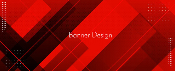 Wall Mural - Modern stylish red abstract geometric elegant banner pattern background