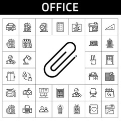 Canvas Print - office icon set. line icon style. office related icons such as police box, shredder, door, laptop, house, pencil case, building, bank, elevator, calendar, set square, bookshelf