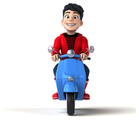 Fun 3D cartoon teenage boy