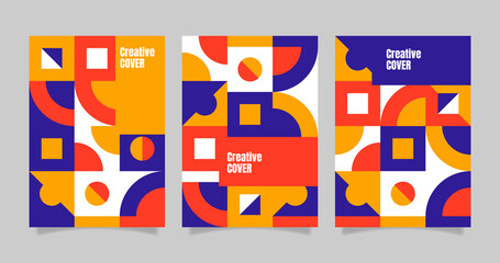 Geometric shapes cover collection. - Vector.