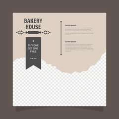 Bread banner template with photo. - Vector.