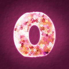 Sticker - Pink sequin alphabet O