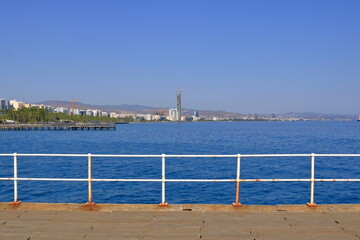 Wall Mural - Limassol City view from the coast with architectural modern buildings