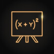 Neon quadratic equation icon in line style