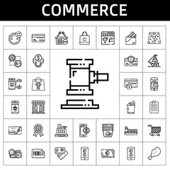 Sticker - commerce icon set. line icon style. commerce related icons such as payment method, container, online shopping, wallet, ship, store, shopping basket, trolley, auction, supermarket