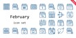 © NinjaStudio - february icon set. line icon style. february related icons such as calendar, cupid, valentines day,