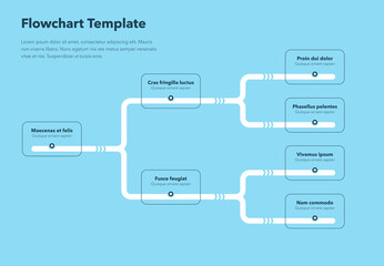 Poster - Simple infographic for flowchart template with place for your content - blue version. Flat design, easy to use for your website or presentation.