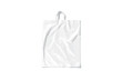 Blank white loop handle plastic bag mockup, top view