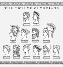 Vector Illustration Set Of The Twelve Olympian Gods