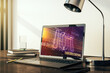 © Pixels Hunter - Creative IOT illustration on modern computer monitor, future technology concept. 3D Rendering