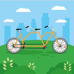 Wall Mural - yellow bicycle tandem vehicle