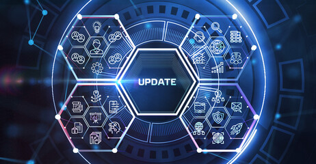 Business, Technology, Internet and network concept. Update software computer program upgrade.
