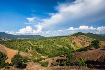 Sticker - Aerial view landscape from the top of mountain