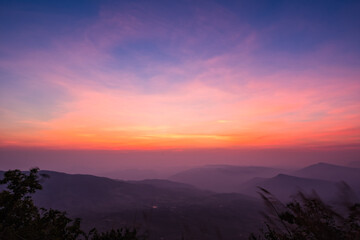 Sticker - Aerial view, landscape from the top of mountain