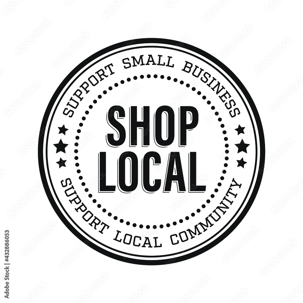 Shop Local Small Business Icon Stamp Stock Vector | Adobe Stock