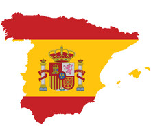 Map Flag Of Spain Isolated On White Background. Vector Illustration Eps 10