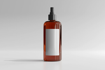 Wall Mural - Isolated Amber Glass Cosmetic Spray Bottle 3D Rendering