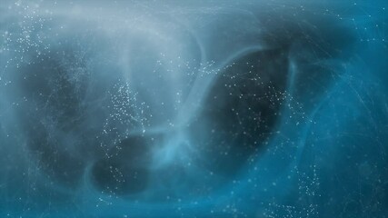 Wall Mural - blue glowing smoke effect texture in slow motion, loop copy space animation background.