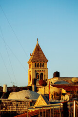 Wall Mural - The tower of the Lutheran Church of the Redeemer in the Christian Quarter, Old city East Jerusalem Israel