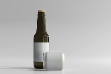 Poster - 250ml Stubby Soda or Beer Can and Bottle 3D Rendering