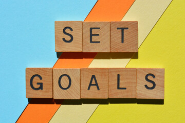 Set Goals, inspirational headline banner