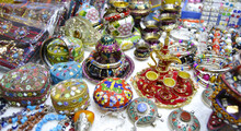 Top View Of Beautiful Colorful Eastern Souvenirs