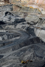 Machines Working In Open Pit Coal Mine