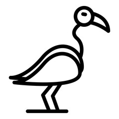 Sticker - Exotic flamingo icon. Outline Exotic flamingo vector icon for web design isolated on white background