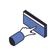 hand with website page