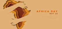 Africa Day Paper Cut Map Hug Love Template