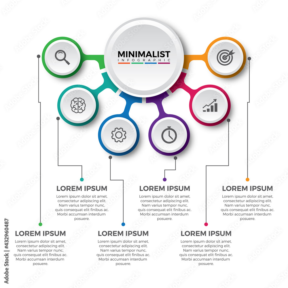 Organization info graphic design template. Colorful vector options ...