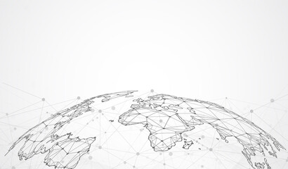 Wall Mural - global network connection. world map point and line composition concept of global business. vector i