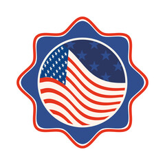 Sticker - seal with usa flag