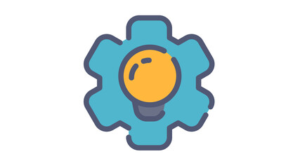 Wall Mural - creative process gear single isolated icon with flat dash or dashed style