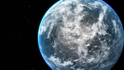 Wall Mural - sunrise and shadow on the earth in space with star in universe. world realistic atmosphere 3d volume