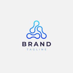 Abstract digital connection technology logo. Simple tech design. Modern bright flow shape icon.
