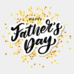 Sticker - Happy fathers day. Lettering. Holiday calligraphy text