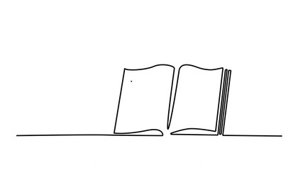 Wall Mural - Self drawing animation of open book.	