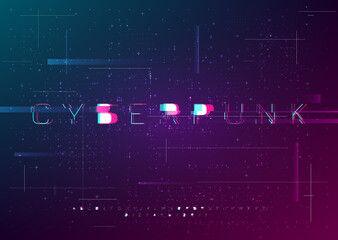 cyber vector font design with glitch effect. distorted futuristic english letters, numbers, symbols 