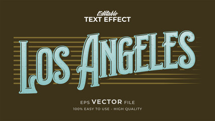 Wall Mural - Editable text style effect - Retro Los Angeles text style theme