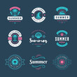 © provectors - Summer holidays labels and badges retro typography design set.