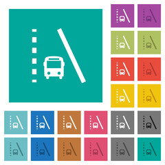 Sticker - Bus lane square flat multi colored icons