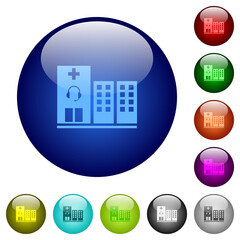 Poster - Medical assistance color glass buttons