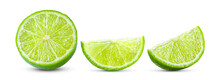 Juicy Slice Of Lime Isolated On White