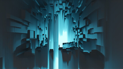 Wall Mural - abstract artistic background, digital abstract art concept, science space illustration background wi