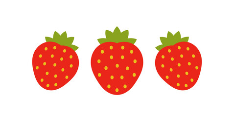 Wall Mural - red strawberry fruits icons isolated.