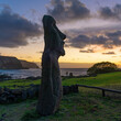 Moai at sunrise, Ahu Tongariki, Rapa Nui (Easter Island), Chile.